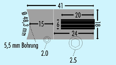 Schildhalter für 48,3 mm Rohre